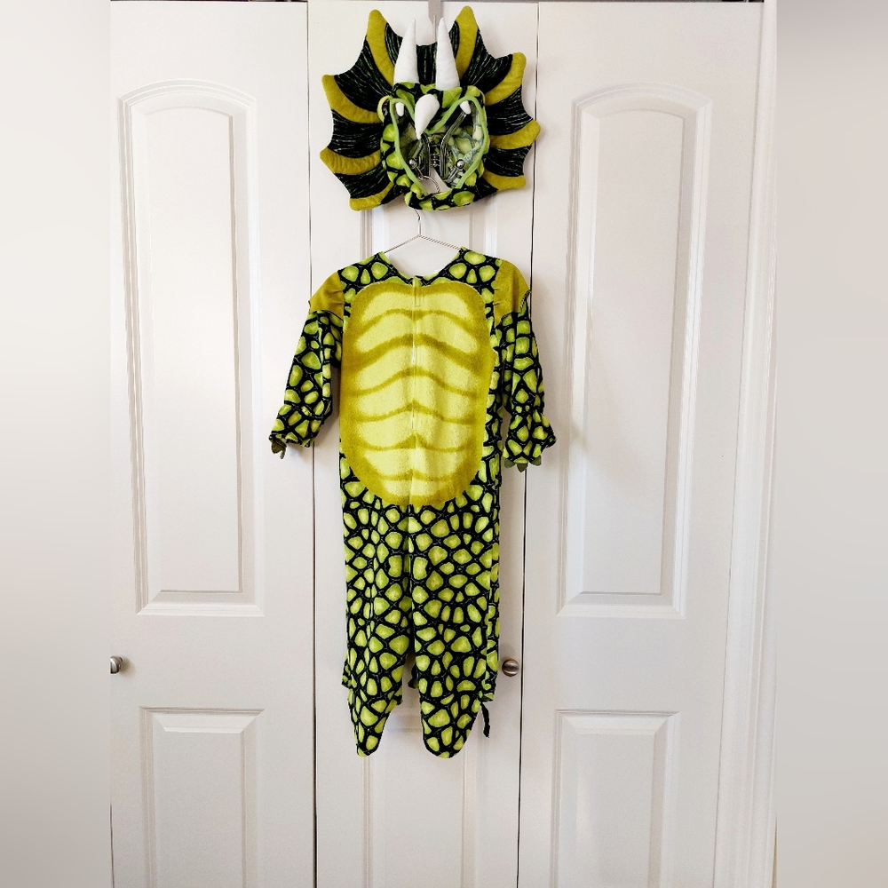 2pc Green‎ Triceratops Dinosaur Costume "Toddler" fits size 3T Halloween